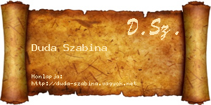 Duda Szabina névjegykártya